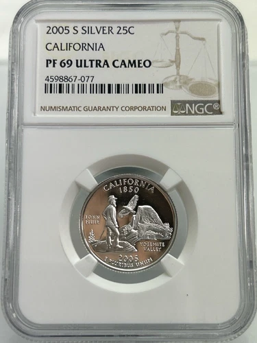 2005 S Silver 25C CALIFORNIA PF 69 ULTRA CAMEO NGC (NJL027251)