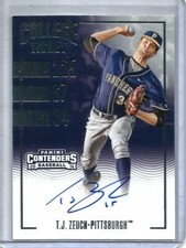 T.J. Zeuch 2016 Panini Contenders Autograph