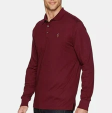 Polo RALPH LAUREN Mens SMALL Long Sleeve SHIRT Collared WINE 3 Button SOFT $99
