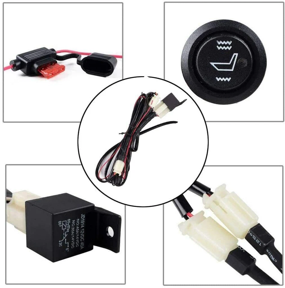 2x/4x Car Carbon Seat Universal Heating Mats Retrofit Kit For Trucks Auto Pad UK - Image 3 of 4