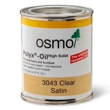 OSMO 3043 Polyx Oil CLEAR SATIN Wax Interior Water Repellent Wood Finish 0.125L