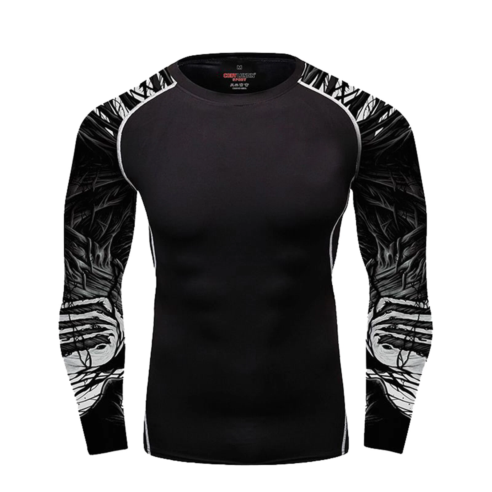 Men's Long Sleeved UPF 50+ Baselayer Compression Rash Guard Swim Surfing AU