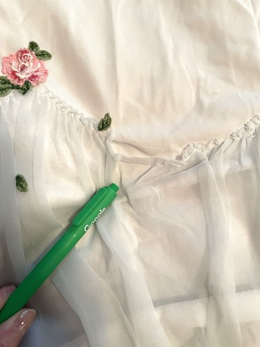 Vintage 50s Pale Powder Blue Rose Laros Nightgown Dress Coquette Festival Faerie - Picture 18 of 18