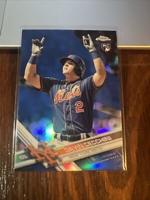 Gavin Cecchini 2017 Topps Chrome Blue Refractor Rookie RC #96 /150 New York Mets