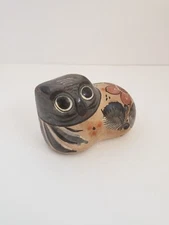 Tonala Mexican Pottery Folk Art Cat Figurine 2.5"