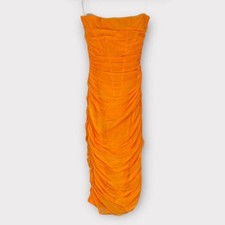 House of CB Julianna Strapless Ruched Corset Dress Women's XS Orange NWOT