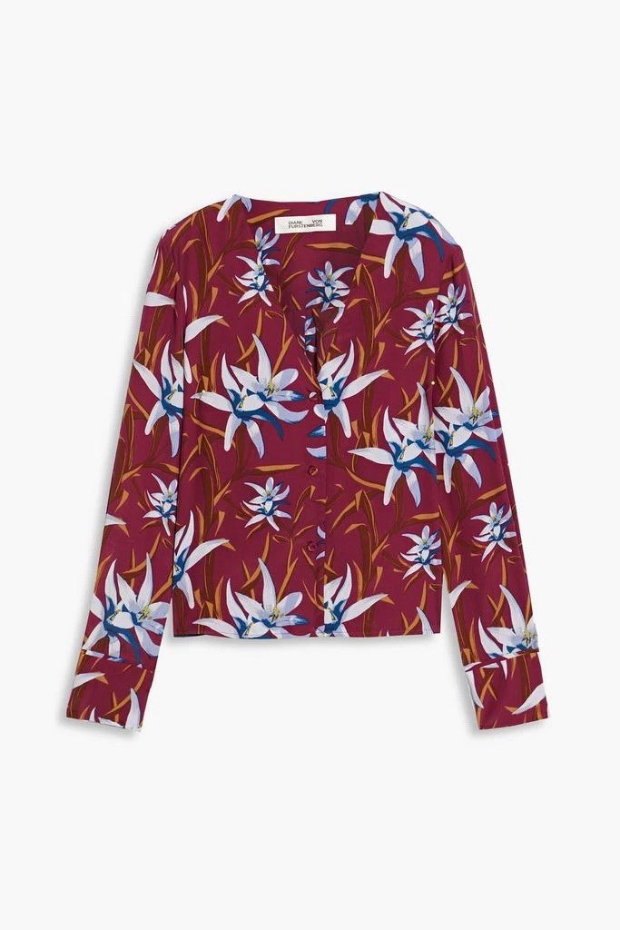 NWT Diane Von Furstenburg Penny Top Harlow Wine Size 16 Viscose/Silk Blend