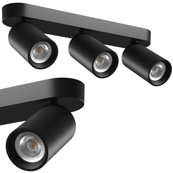 Deckenleuchte 3-Fach Strahler Schwarze Deckenleuchte 3-Flammig Schwenkbar GU10-image