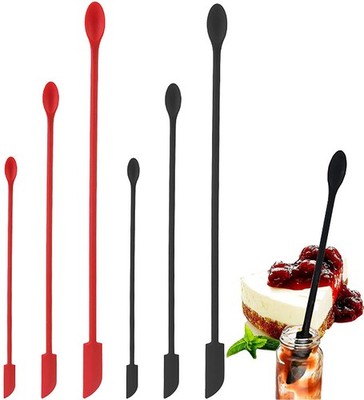 Mini Silicone Spatula 6 PCS Jar Spatula Reusable Double-ended Tiny Silicone