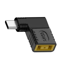 65W For Lenovo Square Charger To USB C Type C Power Adapter Connector 90 Degree
