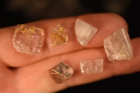 150g *RUTILATED QUARTZ* Tumbled Stones 92pce Rutile Natural, Cleanse energy
