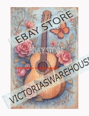 1000 piece jigsaw puzzle Guitar Flower Music Cottage music