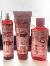 3pc SET Bath  Body Works Mrs. Claus  Cocktail       Mist, Cream, Shower Gel