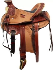 Fork Leather Wade Tree Horse Western Saddle With Tack Set 14".