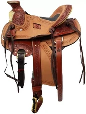 Fork Leather Wade Tree Horse Western Saddle With Tack Set 15".