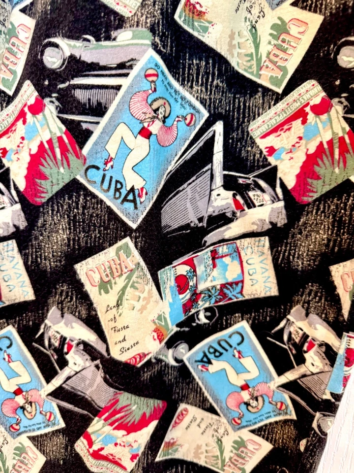 Men's 2XL  Lounge Pants, Cuba Postcard & Classic Car Print by Stafford - Image 3 of 4