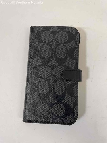 Coach Signature Folio Case designed for iPhone,. Gray/ Black