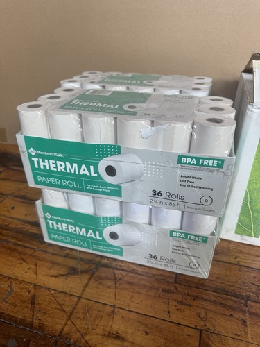 Member's Mark Thermo Kreditkarte Quittung Papier 2 1/4" x 75' 85' Posten 244 Rollen - Bild 2 von 7
