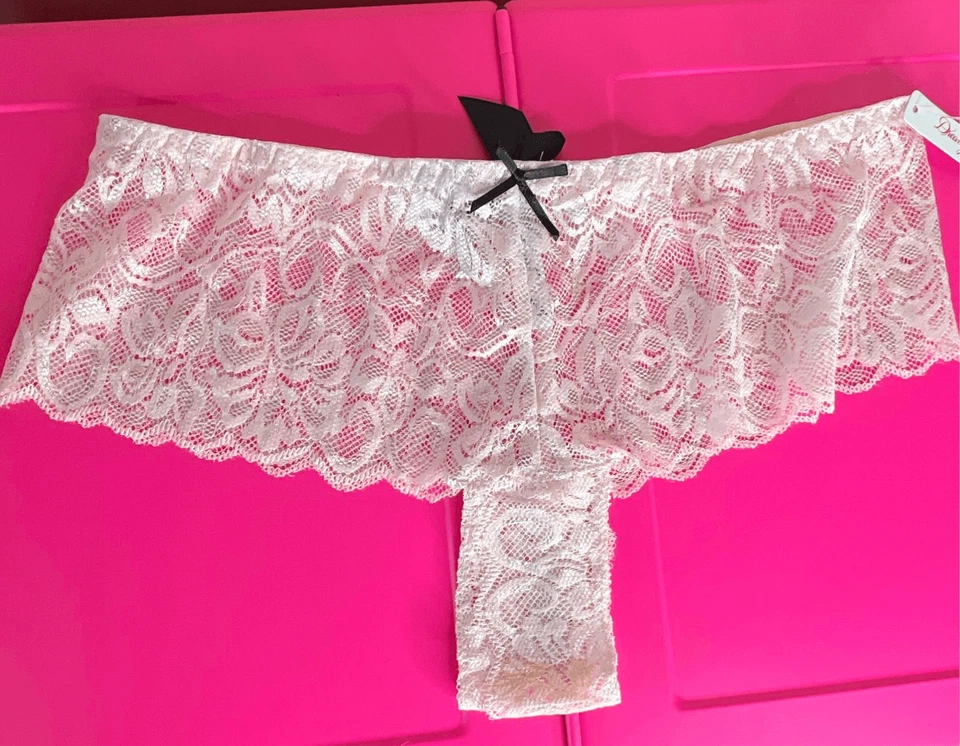 Panty Dreamgirl Lazo Satinado Superpuesto Encaje Elástico 7177 Mediano Rosa Claro Nuevo con Etiquetas Foto 2 de 4