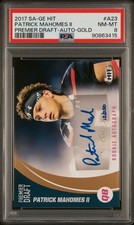 2017 Patrick Mahomes II SAGE HIT Premier Draft Autographs Gold PSA 8 CHIEFS MVP