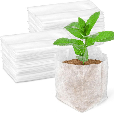 Nursery Grow Bags - 100 PCS Non-Woven Bag,Bolsa para sembrar,Starter Packs for P