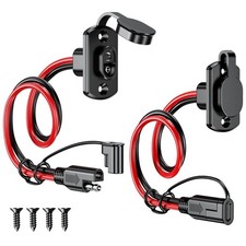 Depvko 2Pcs SAE Quick Connector Harness, 1FT 12AWG Type 2, black
