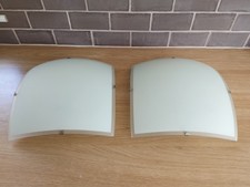 Pair glass wall lights. Used Good.