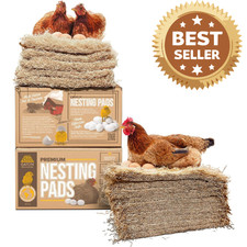 Premium Laying Hen Nesting Pads USA Grown Sustainably Harvested 13x13 10 Pack