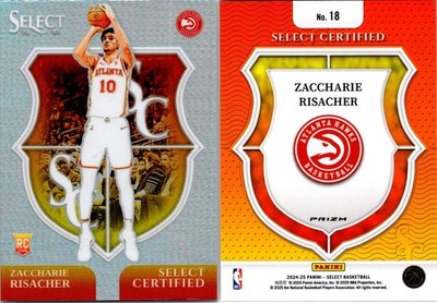 2024-25 Panini Select - Select Certified Zaccharie Risacher #18