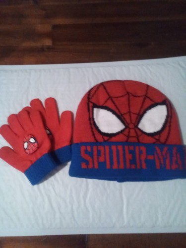 Spiderman Marvel Official Hat and Gloves Set for Children, One Size Fits All