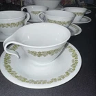 Vintage Corelle Pyrex Crazy Daisy Spring Blossom Coffee Cups & Saucers  12 Set