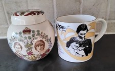 TWO COLLECTABLE CHARLES & DIANA COMMEMORATIVES  ( MASON'S GINGER JAR-CROWN MUG )