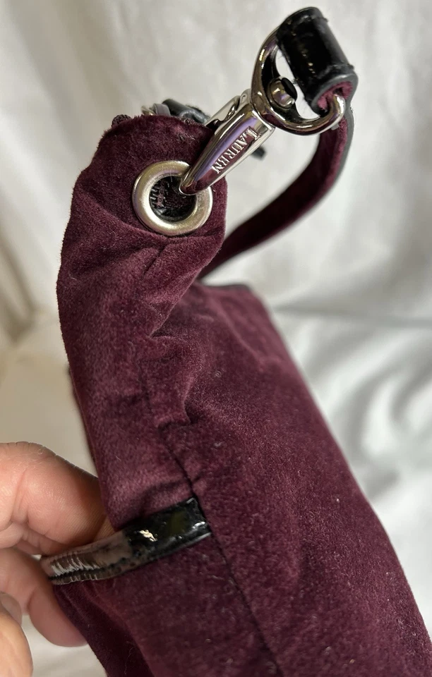 Vintage Ralph Lauren Purse/Bag Purple Velvet Leather Trim - Image 3 of 4