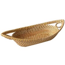  Cesto di Frutta Intrecciato in Rattan, Vassoio per Servizio Pane, Decorativo