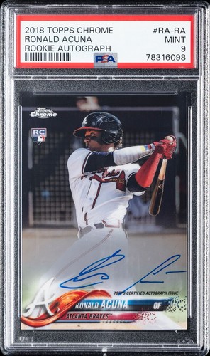 Ronald Acuna #RA-RA 2018 Topps Chrome Rookie Autograph card