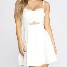 Crush On You White Lace Windsor Skater Dress