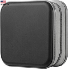 CD Case, 48 Capacity Hard Plastic DVD Case Portable Zipper CD Case