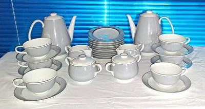 Easterling Bavaria Porzellan Kaffee-/Teeservice - Grau/Weiss Silber - 28 Teile