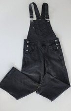 Levis Silver Tab Denim Overalls Stone Wash Black Little Girls Youth 10R Bibs