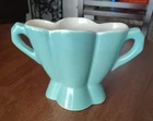 BAUER POTTERY ATLANTA HANDLED VASE CAL-ART TURQUOISE