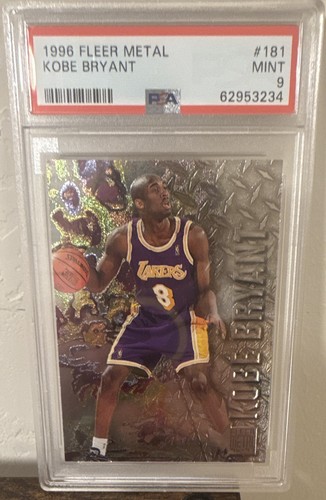Fleer Metal 1996-97 Kobe Bryant Lakers #181 RC PSA 9 Graded Card