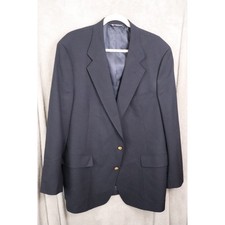 Austin Reed Regent Street Mens Navy Blue Pure Virgin Wool Blazer Gold Buttons