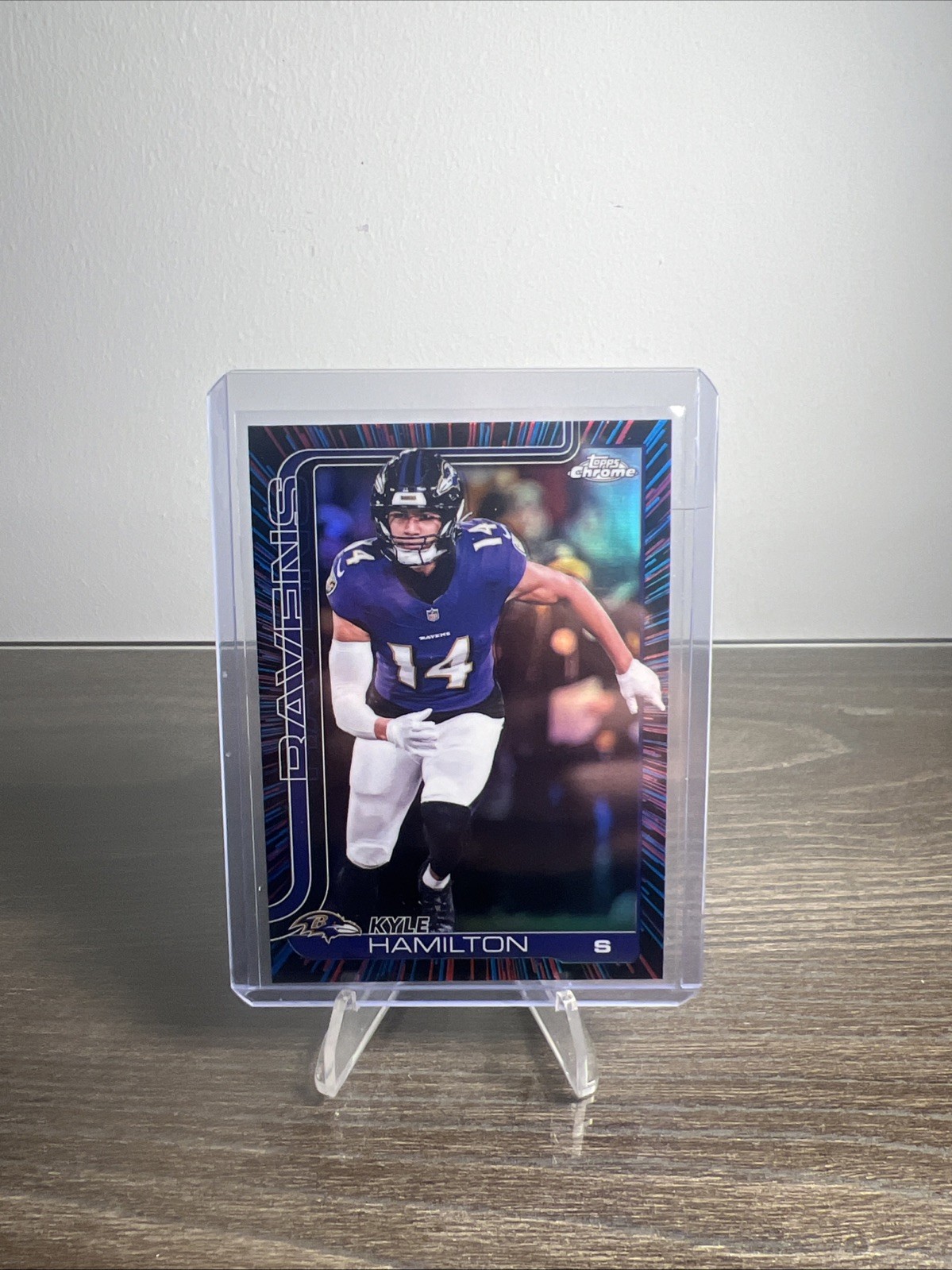 Topps Chrome  2025 Kyle Hamilton PULSE Neon REFRACTOR Baltimore Ravens #29
