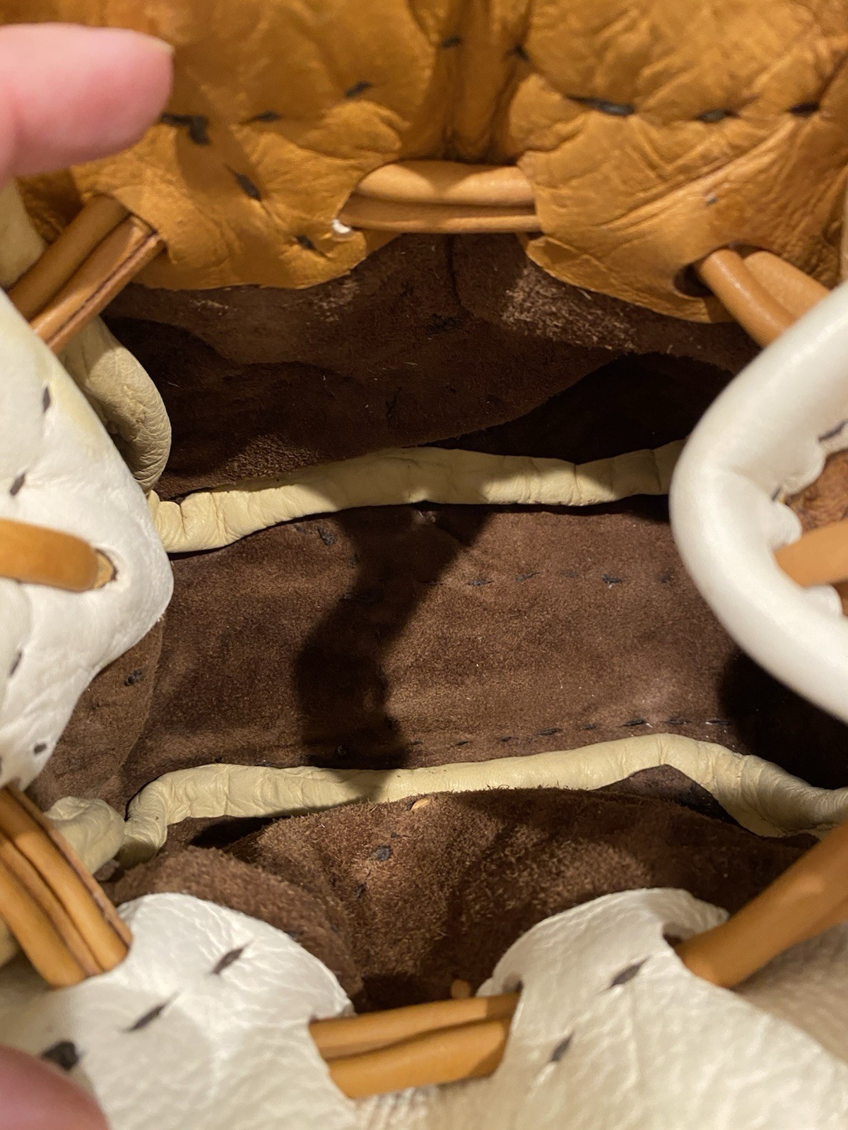 Western Style Drawstring Patchwork Soft Leather C… - image 3