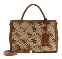 Guess Audrey Logo Girlfriend Satchel Schultertasche Tasche Latte Logo Braun Neu