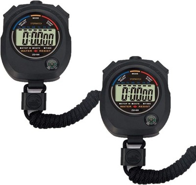 Pgzsy Digital Sport Stopwatch Timer 2 Pack - Large Display with Alarm and Date