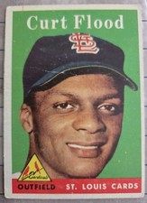 1958 Curt Flood Rookie Card (RC) St. Louis Cardinals Topps Baseball Card #464. rookie card picture