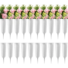 20 Pack Cemetery Vases with SpikesPlastic Vases for FlowersGrave Decorations
