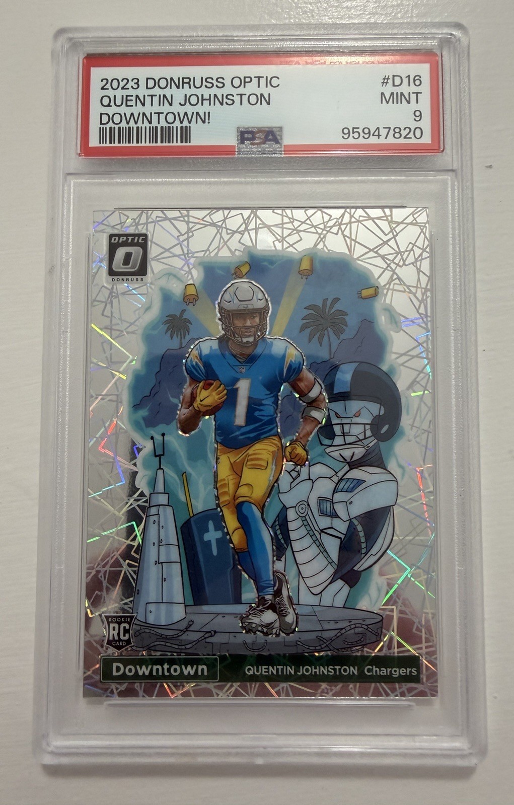 2023 Panini Donruss Optic - Downtown Quentin Johnston #D-16 (RC) PSA Mint 9 SSP