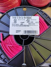 Red 12 AWG Stranded Copper Wire 500 FT 600V Oil And Gas Resistant Nylon